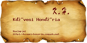 Kövesi Honória névjegykártya